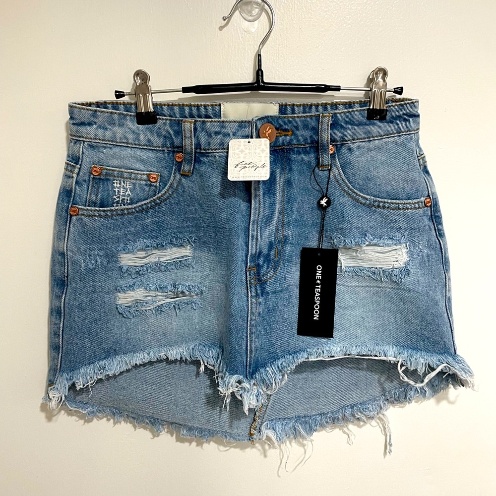 Free People One Teaspoon Denim Mini Skirt